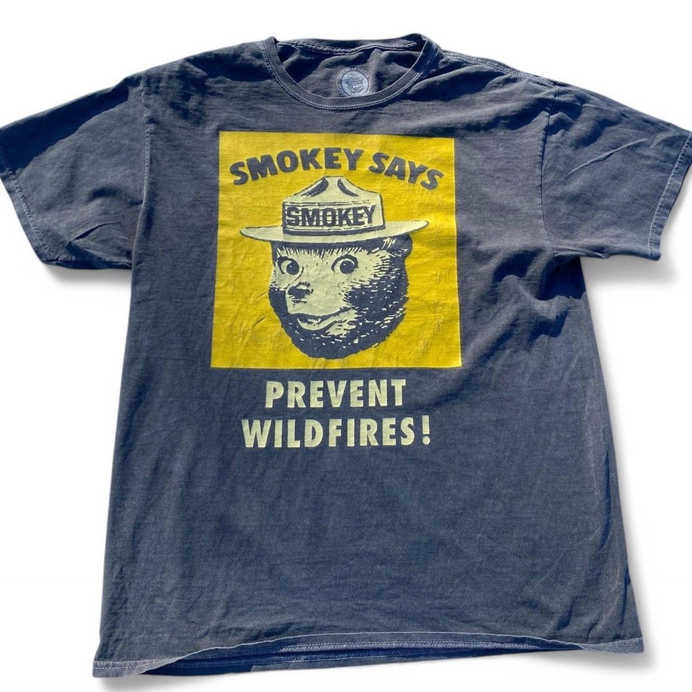 Smokey Bear Graphic Tee - Black and Yellow